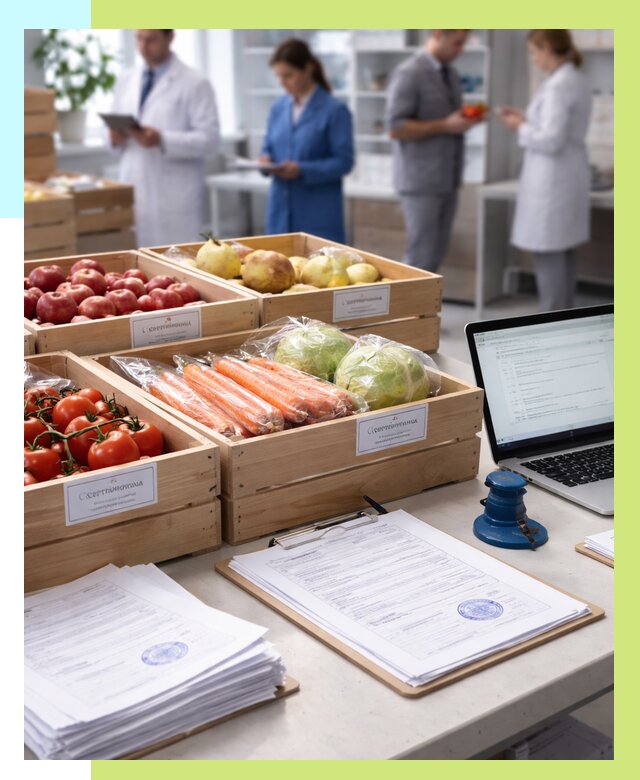 Сертификация овощей и фруктов в Азнакаеве от 8723 р. | Алешин-Знк